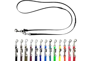 Biothane Hundeleine kleine Hunde/große Hunde verstellbar 2m / 2,40m / 2,80m / 3,50m / 5m SILBERNER Haken 9mm / 13m,m / 16mm (2m X 9mm, Schwarz)