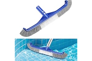 DIELOVEHUA Poolbürste, 43CM Pool Reinigungsbürste, Pool Bürste mit Nylonborsten EZ-Clip, Reinigungsbürste, Poolbesen für Reinigung Pool Wänden, Fliesen, Böden