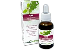 Oak o Roble común (Quercus robur var. pedunculata) Remedios florales Naturalma - Gotas 30 ml - Extracto líquido sin alcohol - Esencias florales - Vegano y libre de alcohol