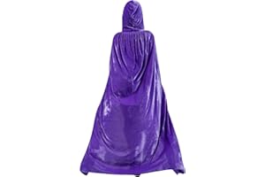 MUCH-GREEN Vampire Black Cape,Unisex Hooded Cloak,Cape Robe Velvet Cloak Cosplay Vampire Costumes,Halloween Costumes for Kids Adult