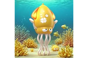 SWTOIPIG Electric Dancing Octopus Toy with Led Light and Music, Kids Electric Crawling Octopus Tummy Time Toy, Rechargeable Interactive Sensory, Perfect Christmas Birthday Gift (Yellow)