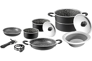 BRUNNER 0806095N Pentole e Stoviglie Campeggio in Alluminio, Set Pirate 9+1¸ Ø 24 cm