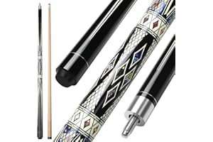 ASMPCUE Queue de Billard, 58 Pouces 19 Oz Pool Cue Stick Bâtons de Billard en Bois Dur de Pointes de 13 mm pour Joueur Professionnel de Billard