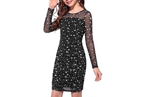 Arshiner Flicka figurnära klänning, mesh bodycon rynkad långärmad klänning