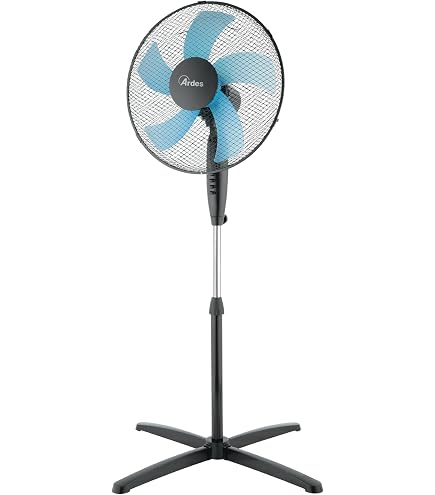 HOMCOM Ventilatore A Piantana 3 Velocità | Oscillante 80°, Altezza Regolabile 90-120 Cm | Bianco