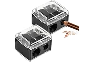 HDXH 2 PCS Eyeliner Sharpener,2 Holes Makeup Sharpener,Compact Eyebrow Pencil Sharpener for Various Sizes of Eyebrow Pencil,Eyeliner,Lip Liner etc,Easy to Clean(Black)