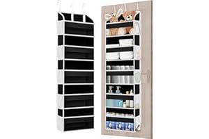 TAHAVICE Portaoggetti da Appendere con 5 Ripiani e 3 Ganci, Organizer da Appendere Salvaspazio, Mensole da Appendere per Porta per Camera da Letto, Bagno, Cucina, Furgone, Campeggio(ferroso)