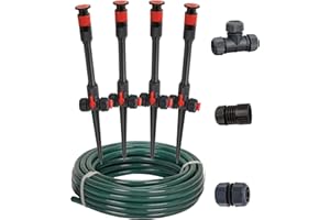 Eden 98063 Mehrfach verstellbares Flex-Design oberirdische Bewässerung Gartensprinklersystem, Sprinkler & Schlauch, DIY Pflanzenbewässerung Set