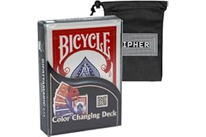 BICYCLE AND CIPHER PLAYING CARDS Deck de vélo changeant de couleur – Incroyable tour de magie pour débutant – Comprend un sac de cartes à jouer chiffré