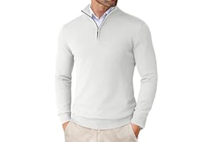 COOFANDY Maglioni da Uomo Dolcevita Maglione Lavorato a Maglia Zip a Quarti Slim Fit Maglione Invernale Caldo Pullover Leggero Maglione Solido a Maniche Lunghe Classico
