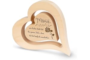 ‎SAGL.TIROL sagl.Tirol Herz aus Zirbenholz mit schwebendem innen Herz und Rosen Gravur[100% Naturprodukt] Muttertag I Mama Geschenk aus Zirbe Deko I Geschenkideen für die Mutter I Mama wir