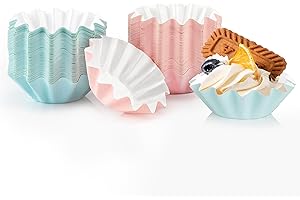 WUGONGSHAN 100 pièces de moules à muffins en papier, moules à gâteaux cupcake, mini formes en papier pour muffins, doublures pour cupcakes, pour la cuisson, cupcakes, muffins, pudding, dessert, fête