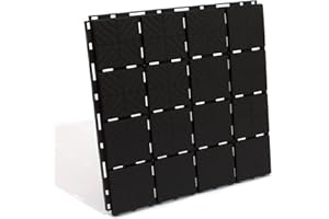 Zanvic Pack de 9 baldosas plástico de 40 x 40 x 2 cm, Negro, 40x40x1.5 cm, ZA527