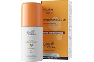 Chemist at Play UnderArm Roll-On with 5% AHA, Lactic Acid & 1% Mandelic Acid | Prevents Body Odour, Brightens Skin & Exfoliates Underarm | For Sensitive Skin | Royal Oudh Fragrance | Alcohol Free-40ml