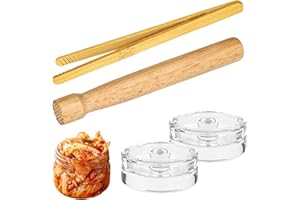 CTDMJ Accessori per fermentazione inclusi 2 pezziφ7 cm pesi fermentazione e pinza fermentazione, set di base per fermentazione per kimchi, crauti e fermentazione