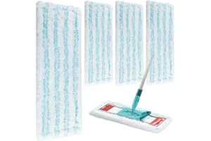 JUYLTOOL 4 Ersatz-Wischbezüge für Leifheit Profi XL Micro Duo/Cotton Plus, Bodenwischer Ersatzbezug für leifheit Profi XL, Flecken schnell entfernen, Effiziente Mikrofaser Ersatzbezug für alle Böden