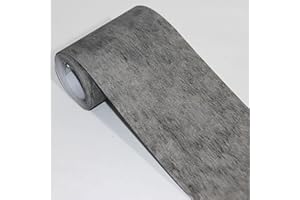 Dostear Borde del papel pintado gris 6 Auto Adhesivo del Papel Pintado del PVC Cenefa autoadhesiva para decoración de pared de cocina baño 12x1000cm