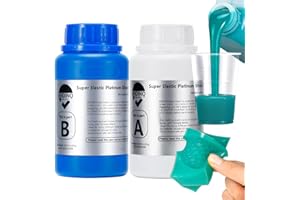 BBDINO Super Elastic Silicone Mould Making Kit, 600g Liquid Platinum Silicone 1:1 Mixing, Ideal for Casting Moulds of Resin | Plaster | Wax etc. Jade Green