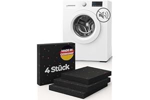 Premium Schwingungsdämpfer als Waschmaschinenunterlage und Vibrationsdämpfer | Antirutschpads | weniger Lärm und Bewegung | Antivibrationsmatte für Lautsprecher, 3D-Drucker | 4 Stück 10mm