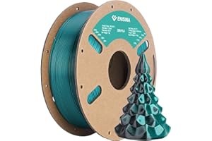 PLA filament 1.75mm Silk, ENISINA Filament PLA Brillant pour imprimante 3D FDM,Précision Dimensionnelle +/- 0.03mm,1kg / 2.20lb（Noir & Vert foncé ）