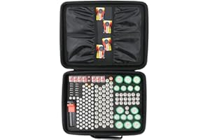 Khanka Custodia per batterie rigide Scatola di immagazzinaggio Porta-borse 179 Batterie AA AAA C D 9V - Adatto al tester digitale per batterie D-FantiX BT-168. (Vieni con tester batteria)