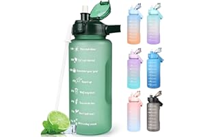 CodiCile Sports Water Bottles 2L BPA Free, Motivational Drinking Water Bottle with Straw, Gym Water Bottle with Time Marking, Portable Leak Proof Cantee Bottle 2 Liter Water Jug for Women Men