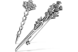 USHOBE 2 Stück Schottische Distel-Brosche Dekorative Kragennadeln Irland Irisches Königshaus-Abzeichen Keltische Brosche Sassenach Schottisches Geschenk Inspirierter Schmuck Für Anzüge