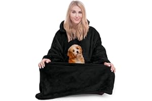 Winkcao Hoodie Decke mit Ärmeln und Kapuze Damen, Decken Hoodie Damen Extra Lang, Weiche Warme Riesen Flanell Kuscheldecke mit Ärmeln, Oversized Blanket Hoodie Tragbare Decke Für Drinnen und Draußen