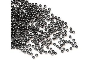 MODURIO 1000 piezas Microanillos de Silicona, 2.5mm Micro Anillas de Silicona, Kit de Herramientas, Nanoperlas de para Extensiones de Cabello (Negro)