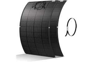 ECO-WORTHY Panneau Solaire Souple 400W(2 * 200W), Matériau ETFE Cellule Mono 18BB 25% de Conversion élevée pour Balcon, Camping-car, Bateau, Toit, Camping, Maison, Yacht, Surfaces irrégulières