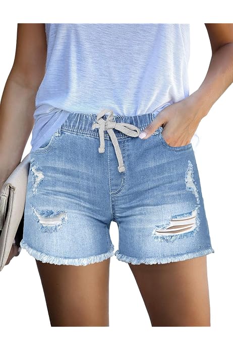 Waist Paper Bag Denim Shorts 