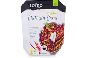 ‎LOTAO LOTAO Veganes Chili Sin Carne 10x 320g Paket | Würziges veganes Fertiggericht mit Veggie Hack Fleischersatz | Schnelle vegetarische und vegane Fertigessen + Lebensmittel ohne Zusatzstoffe und Soja