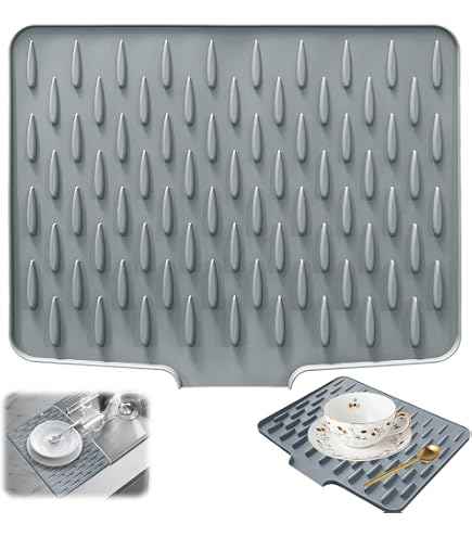 Svalor Tappetino in silicone 30 x 40 cm, grigio in silicone, resistente al calore, tappetino per bricolage, morbido e antiscivolo, impermeabile, con sacchetto per riporre oggetti artigianali