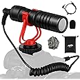 Moukey MCM-1 Video Microphone, Camera Microphone with Shock Mount, Windshield, Professional Vlogging Kit for iPhone, Android Smartphone, DSLR Camera & Camcorder, Battery-Free Shotgun Mic