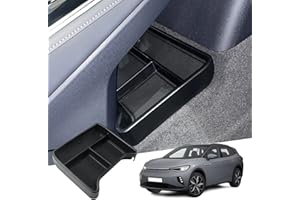 GAFAT V W ID.4 2021 2022 Caja de Almacenamiento para Consola Central, ID4 Organizador de la Guantera Inferior de Consola Central, Compatible con VW ID.4 Accesorios (Negro 1)