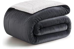 KANKAEU Coperta Pile e Sherpa 220x240 cm, 550 GSM Ultra Morbida e Calda, Coperta Invernale Matrimoniale Reversibile a Doppia Faccia, per Letto e Divano, Lavabile in Macchina, Regalo Perfetto