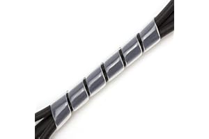 Purovi Raccogli Cavi - Guaina Copri Cavi Elettrici Flessibile, 10m - Cavo a Spirale in Plastica per Nascondere e Organizzare Fili - Proteggi e Ordina Cavi