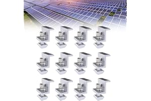 MSFE Aluminum Solar Panel Z Brackets with Nuts and Bolts,Solar Panel Mounting Z Brackets,12pcs Adjustable Solar End Clamp,for Motorhomes/Boats/Roofs/Walls and Other Off-Gird Roof Installations