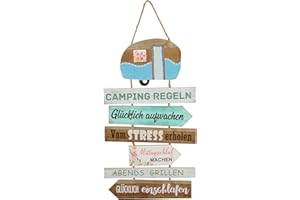 Posiwio Campingregeln, 60 x 35 cm, Schild zum Hängen