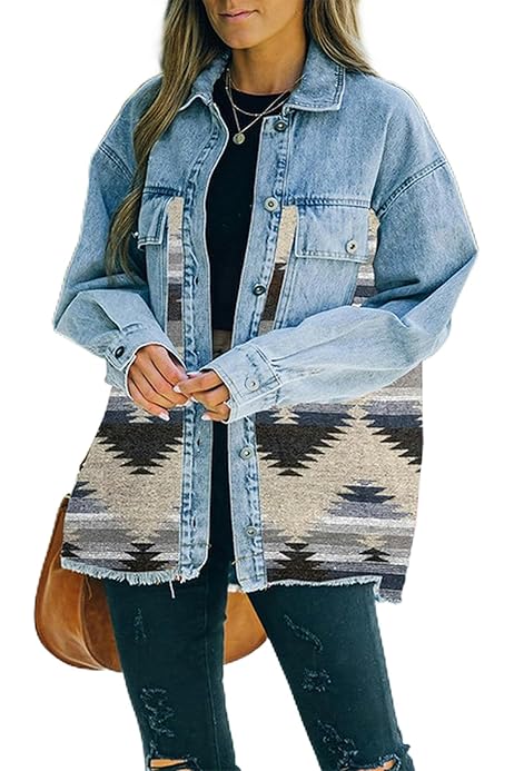 Cazadora Vaquera Larga Mujer Chaqueta Vaquera MisFox En Con