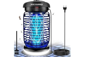 WUEAOA Insektenvernichter elektrisch LED-Beleuchtung, 4200V 15W UV Mückenlampe, Fliegenfalle elektrisch mückenfalle für Innen Außen, IPX4, Für Mücken, Fliegen, Motten