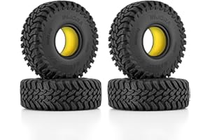 INJORA 63 * 22mm 1.0" MAVERIX M/T Tires and Silicone Rubber Inserts for TRX4M SCX24 1/18 1/24 RC Crawlers