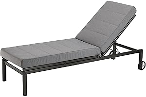 ‎XDREAM XDREAM Garden Auflage für Gartenliegen | Sonnenliegenauflage | hochwertige Gartenmatratze für Liegen, Sonnenliegen, Balkon, Outdoor | Liegenauflage anthrazit ohne Gartenliege | 60 x 200 cm