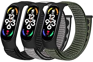 SHIJZWD Cinturino in nylon compatibile con Xiaomi Mi Band 7/Mi Band 6/Mi Band5/Mi Band 4/Mi Band 3/Amazfit Band 5, Polsino di ricambio sportivo regolabile in nylon per Mi Band 7 6 5 4 3