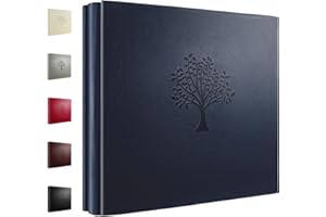 RDYLYMX Photo Album 6x4 600 Photos Black Inner Page Tree Pattern Leather Big Capacity Pockets Pictures Album Birthday Christmas Wedding Anniversary