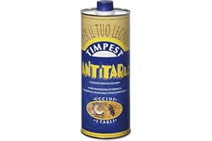 TIMPEST ANTITARLO LT. 1 - base solvente attivo contro tarli, larve, termiti e parassiti del legno - liquido pronto all'uso