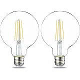 Amazon Basics lampadine a LED, con attacco Edison E27, piccole, a globo G93, da 7 W (equivalenti a 60 W), con filamento in ve