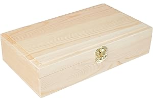 Rayher Holz Schatulle Rahmen, FSC Mix Credit, unbehandelt, mit Metall-Klappverschluss, Größe: 25 cm x 14 cm x 6 cm, 62296000, Beige