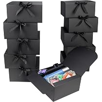 15 Boîtes Cadeaux Kraft 25x20x10cm - Avec Rubans Or - Emballage Cadeau Mariage Anniversaire