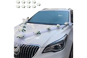 Yngffb Voiture de Mariage de Ruban, Voiture de décoration de Mariage, decoration voiture mariage, Nabîme pas la peinture, Facile à démonter, Convient pour mariage, fête, famille